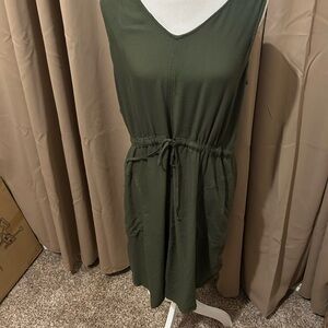 Olive Green Sleeveless Dress